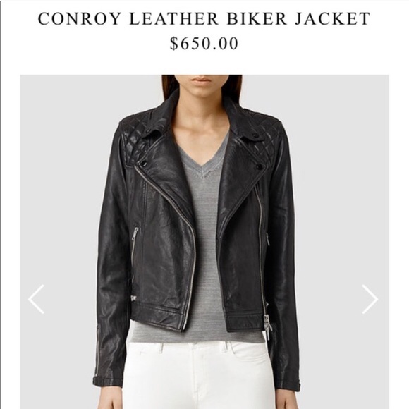 All Saints Conroy Leather Jacket - Picture 5 of 8